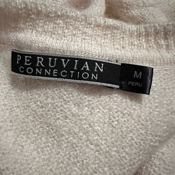 Peruvian Connection Cream V-Neck Alpaca Sweater - Picture 3 of 10
